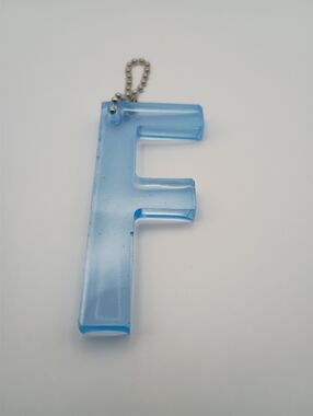 Handmade Blue Resin Letter F Keychain Initial Charm Cute Personalized Gift